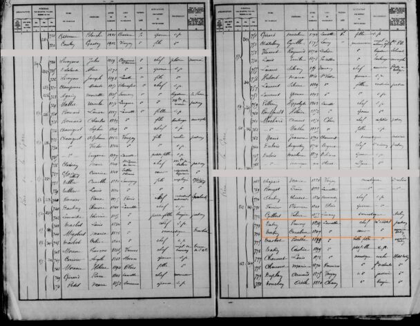 Tatin-søstrene i den franske folketellingen fra 1906 på MyHeritage.