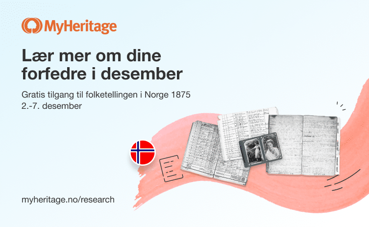 Fri tilgang til norsk folketelling fra 1875 i perioden 2. – 7. desember