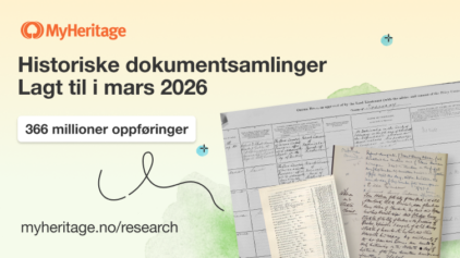 MyHeritage publiserte 366 millioner historiske dokumenter i mars