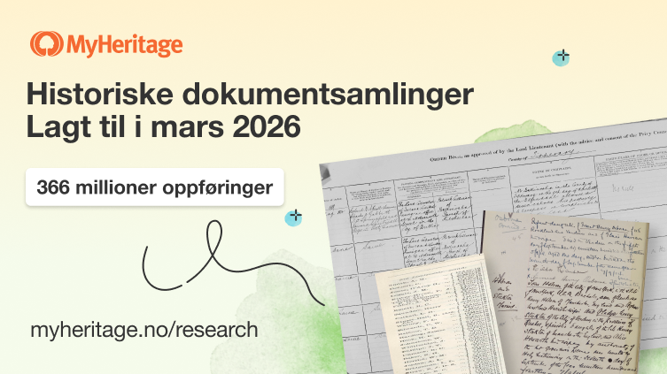 MyHeritage publiserte 366 millioner historiske dokumenter i mars