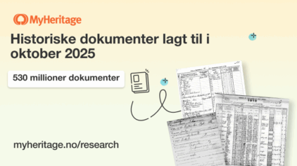MyHeritage™ publiserte 530 millioner nye historiske dokumenter i oktober 2025