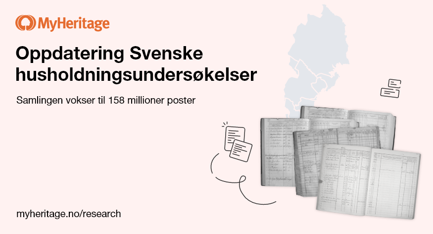 MyHeritage oppdaterer Svenske husholdningsundersøkelser