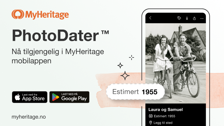 PhotoDater™ er nå tilgjengelig på MyHeritage- og Reimagine-mobilappene