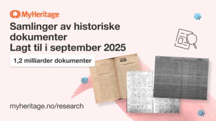 MyHeritage la til 1,2 milliarder historiske dokumenter i september 2025