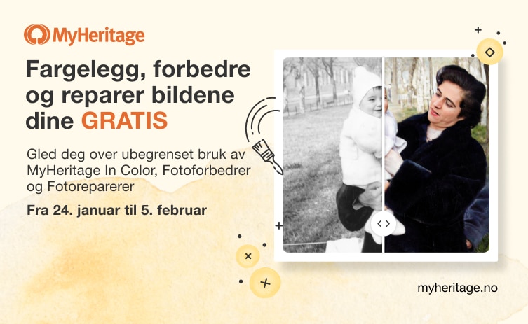 Gratis tilgang til MyHeritage fotoverktøy til 5. februar