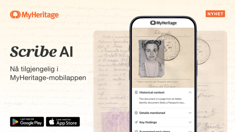 Scribe AI er nå tilgjengelig i mobilappen til MyHeritage