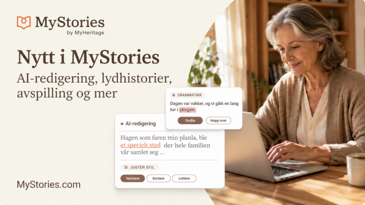 Nytt i MyStories: AI-redigering, avspilling av lydhistorier og mer