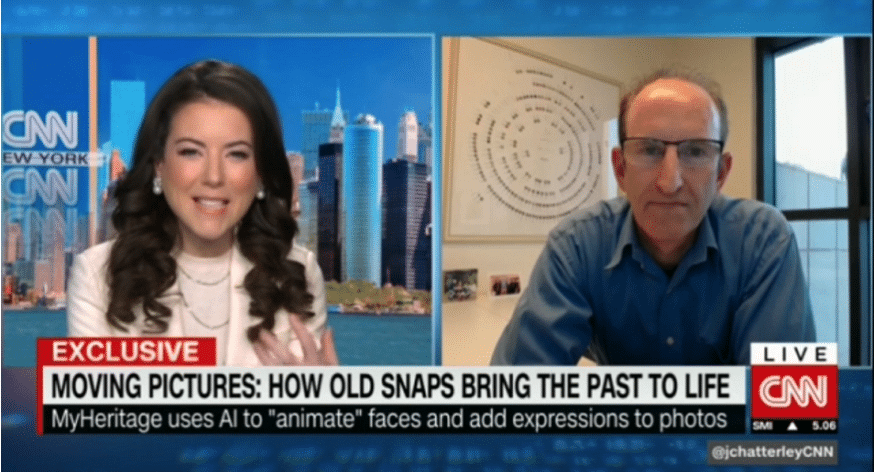 CNN intervjuer MyHeritage-sjef Gilad Japhet om Deep Nostalgia ™