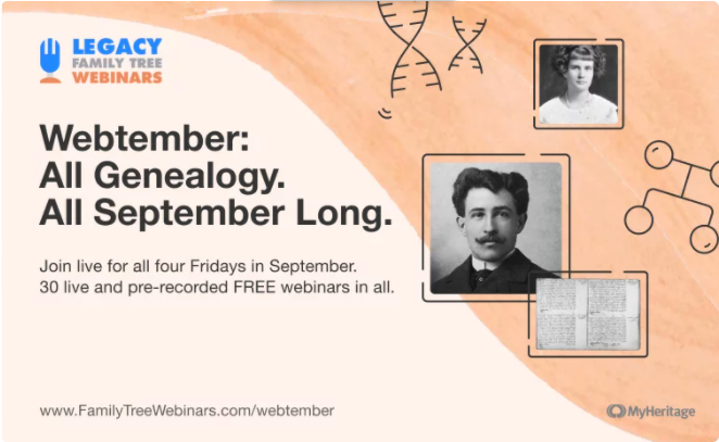 Webtember på Legacy Family Tree Webinars i hele september