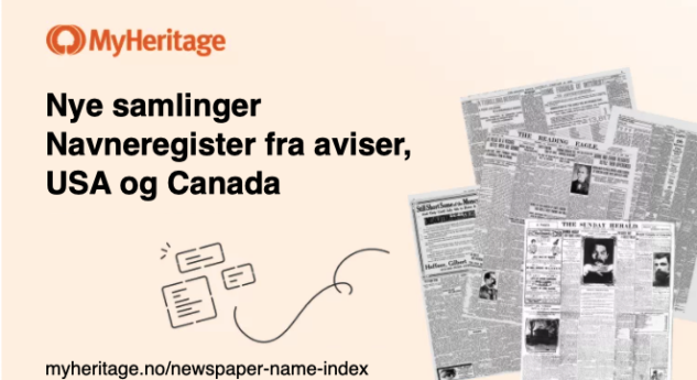 MyHeritage publiserer et nytt navneregister med navn hentet fra amerikanske og kanadiske historiske aviser.