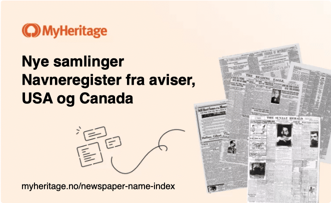 MyHeritage publiserer et nytt navneregister med navn hentet fra amerikanske og kanadiske historiske aviser.
